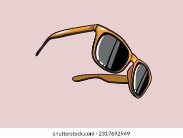Lentes de sol de concepto de verano dibujadas a mano. Diseño de verano colorido caricatura gafas de sol.