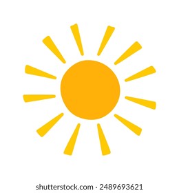 Elemento de verano dibujado a mano. Icono de Sol. Ilustración vectorial