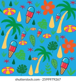 Hand drawn summer elements collection