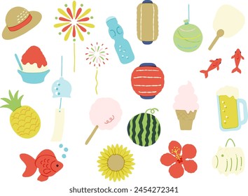 Hand Drawn Summer Festival Icon Set