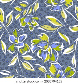 Fondo floral de verano dibujado a mano. Patrón sin costuras botánicas hecho de flores abstractas en margaritas por toda la textura. Dibujo de esbozo. Estilo vintage. Buena ropa de cama, textiles, tela, papel pintado.