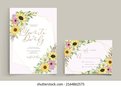 hand drawn summer floral background frame