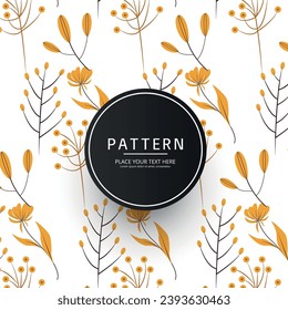 Fondo floral de verano dibujado a mano. Patrón sin soldadura botánica. Dibujo de esbozo. Diseño de moda, tela, textil, papel de pared, cubierta, web, envoltura y todas las impresiones