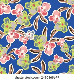 Hand drawn summer floral background. Botanical seamless pattern . Sketch drawing. Design for fashion , fabric, textile, wallpaper, cover, web , wrapping and all prints