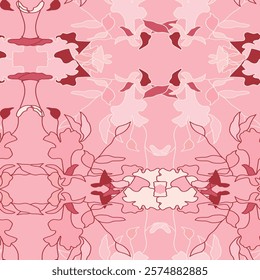 Hand drawn summer floral background. Botanical seamless pattern made of abstract flowers. Sketch drawing. Vintage style. Good for bedding, textile