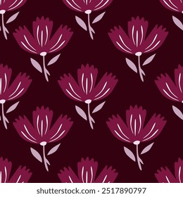 Fundo floral de verão desenhado à mão. Padrão botânico sem emenda. Desenho de esboço. Design para moda, tecido, têxtil, papel de parede, capa, web, embalagem e todas as impressões