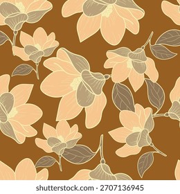 Hand drawn summer floral backround. Botanical seamless pattern . Sketch drawing. Design for fashion , fabric, textile, wallpaper, cover, web , wrapping and all prints
