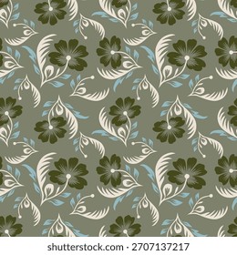 Fundo floral de verão desenhado à mão. Padrão botânico sem emenda. Desenho de esboço. Design para moda, tecido, têxtil, papel de parede, capa, web, embalagem e todas as impressões

