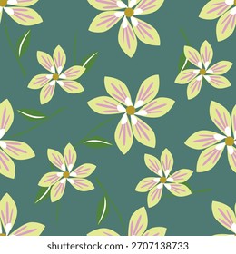 Fondo floral de verano dibujado a mano. Patrón botánico sin fisuras. Dibujo de croquis. Diseño para la moda, tela, textil, Fondo de pantalla, cubierta, Web, envoltura y todas las impresiones
