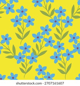 Fundo floral de verão desenhado à mão. Padrão botânico sem emenda. Desenho de esboço. Design para moda, tecido, têxtil, papel de parede, capa, web, embalagem e todas as impressões
