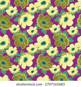 Fundo floral de verão desenhado à mão. Padrão botânico sem emenda. Desenho de esboço. Design para moda, tecido, têxtil, papel de parede, capa, web, embalagem e todas as impressões
