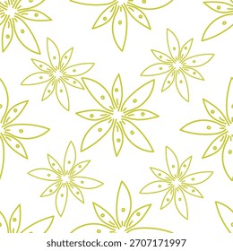 Hand drawn summer floral backround. Botanical seamless pattern . Sketch drawing. Design for fashion , fabric, textile, wallpaper, cover, web , wrapping and all prints
