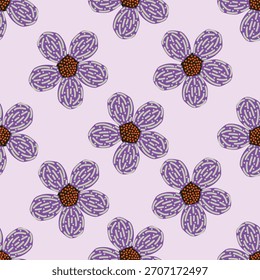 Fondo floral de verano dibujado a mano. Patrón botánico sin fisuras. Dibujo de croquis. Diseño para la moda, tela, textil, Fondo de pantalla, cubierta, Web, envoltura y todas las impresiones

