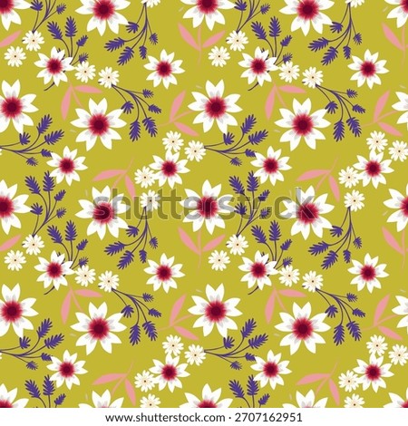 Hand drawn summer floral backround. Botanical seamless pattern . Sketch drawing. Design for fashion , fabric, textile, wallpaper, cover, web , wrapping and all prints
