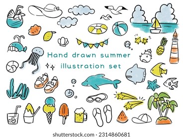 handgezeichnete Sommerillustration