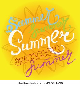 Hand drawn summer  illustration. Vector illustration.