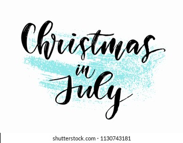 Hand drawn summer lettering. design element for Christmas sale in July. Vector illustration.