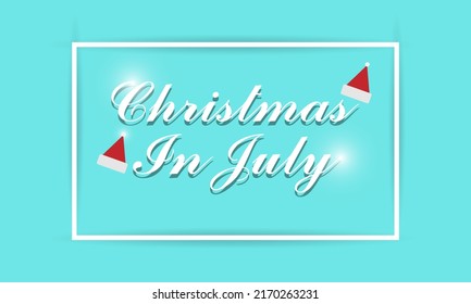 Hand drawn summer lettering. design element for Christmas sale in July. Vector illustration template design.
