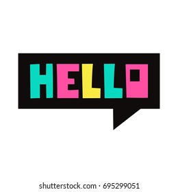 Hand Drawn Summer phrase Hello in trendy cutout style