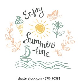 Hand drawn summer poster