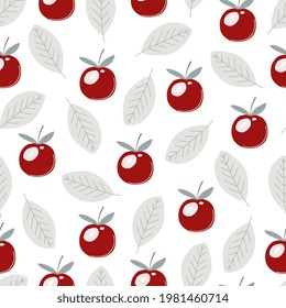 Hand drawn summer print with Cherry. Vector Cherry print for fabric or wallpaper. 