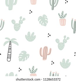 Hand drawn summer seamless pattern