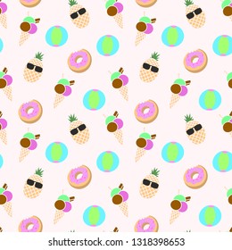 Hand drawn summer seamless pattern