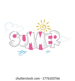 Estilo de piedra de verano con decoración de sol y agua