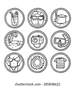 hand drawn summer themed icon