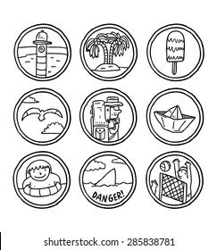 hand drawn summer themed icon