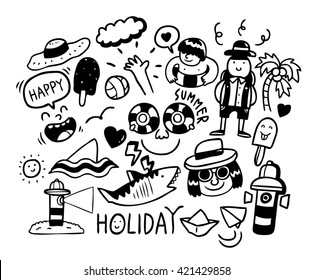 hand drawn summer themed icon