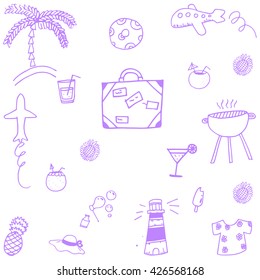 Hand drawn summer time doodle vector art