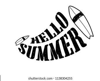 hand drawn summer typography