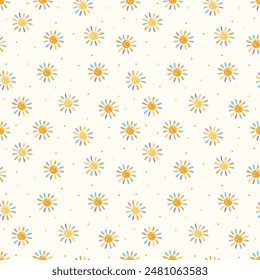 Hand drawn sun background. Summer texture. Vector illustration