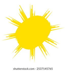 hand drawn sun design isolated