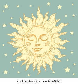 Vintage Sun Face High Res Stock Images Shutterstock