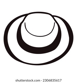 Hand Drawn sun hat in doodle style isolated on background