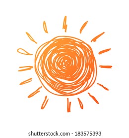 icono de sol dibujado a mano 