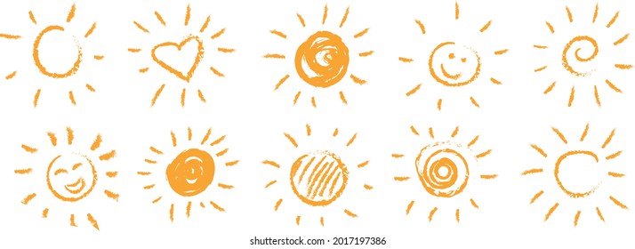 Hand Drawn Sun Icon Set