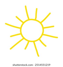 Hand drawn sun icon. Vector illustration