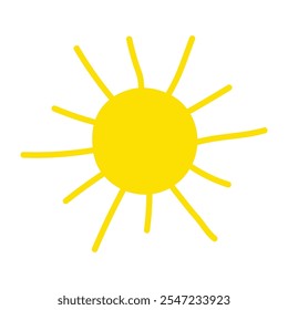 Hand drawn sun icon. Vector illustration
