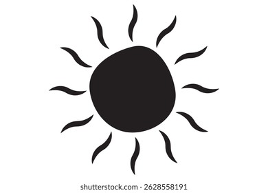 Hand drawn Sun icon vector set. sunshine sunny summer element. Doodle style. simple sun vector illustration. 