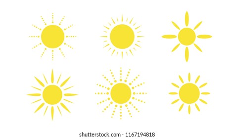  hand drawn sun icons, Set of vector