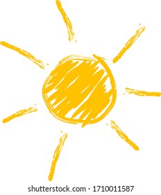Hand drawn sun icon,symbol and vector illustration