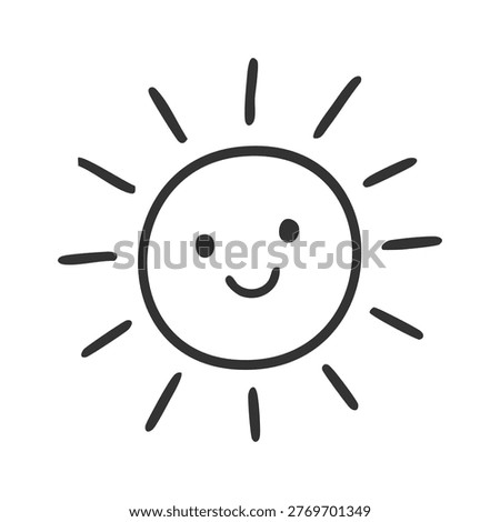 Hand Drawn Sun Illustration .