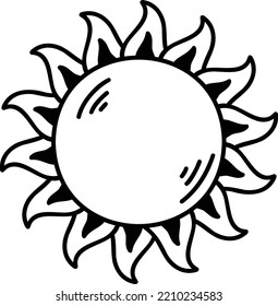 Hand Drawn sun illustration isolated on background