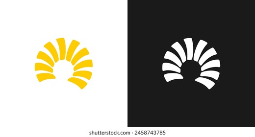 Hand drawn sun light logo. circle shine burst vector