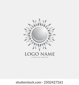 Hand drawn sun logo, sun fully editable vector template
