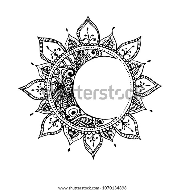 Download Hand Drawn Sun Moon Zentangle Sun Stock Vector (Royalty ...