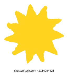 Hand drawn Sun painted with ink brush